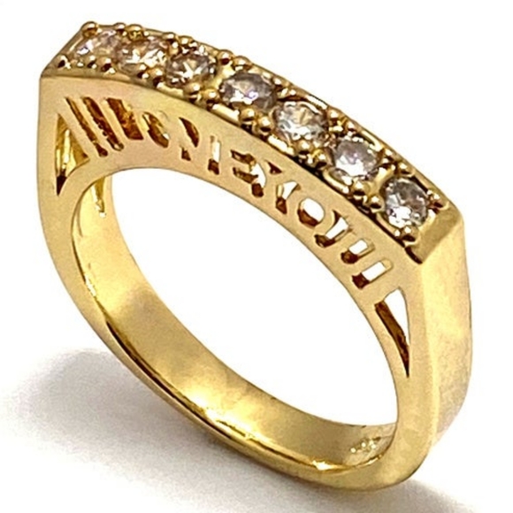 White Diamonique "LOVE YOU" Ring - Picture 3 of 11